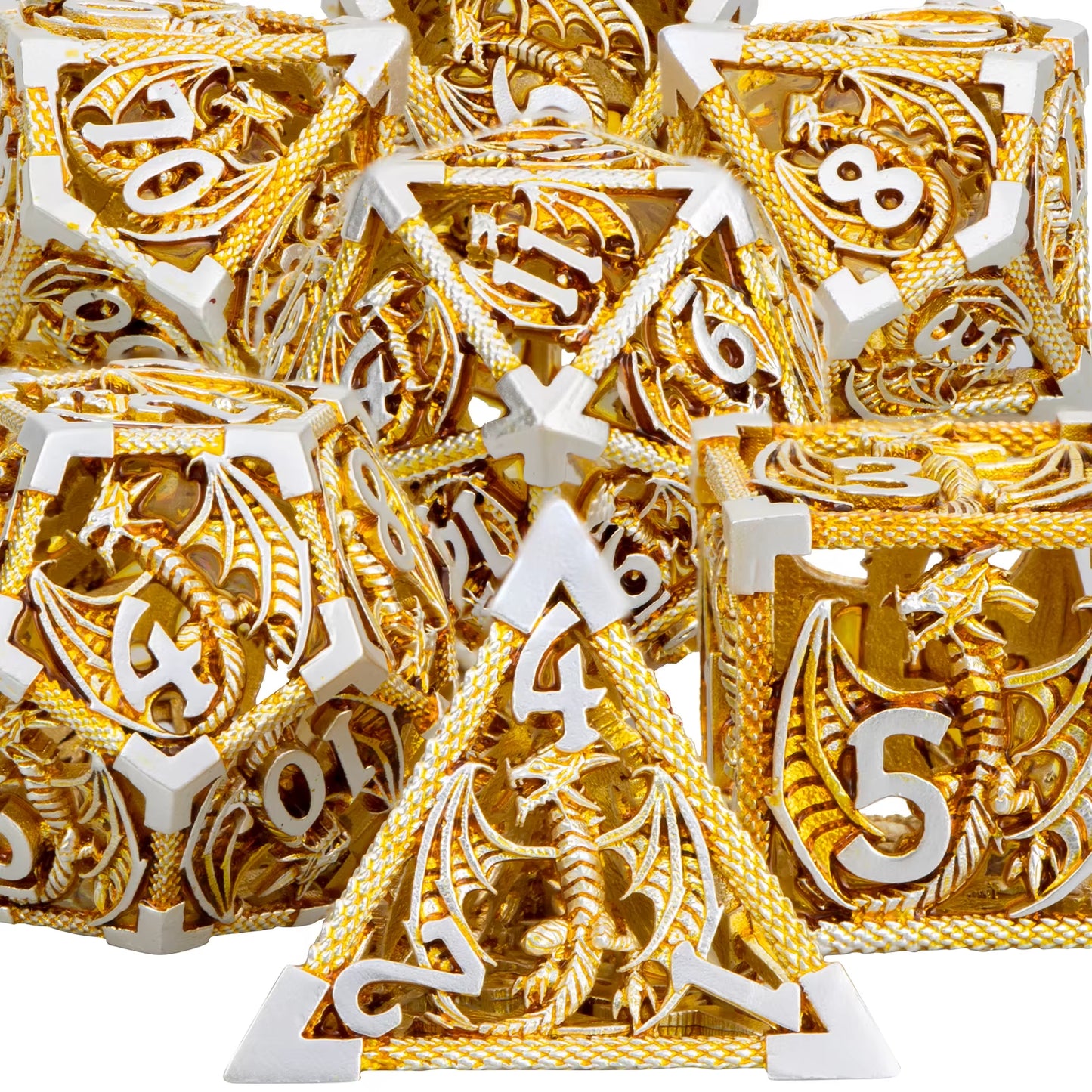 Draconic Howl – Hollow Metal Dragon Dice Set