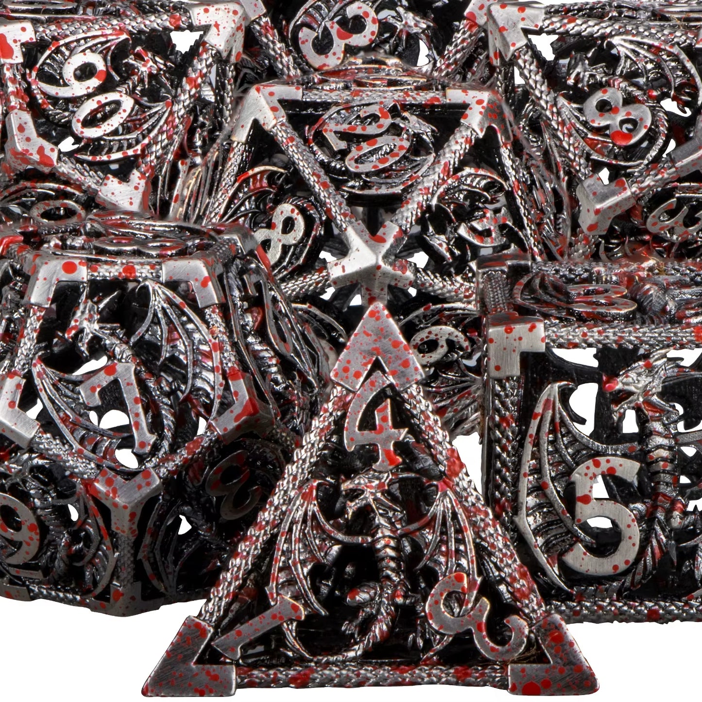 Draconic Howl – Hollow Metal Dragon Dice Set